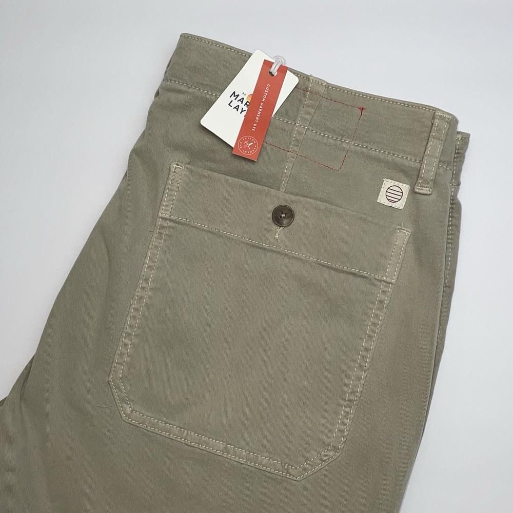 NEW Marine Layer Field Pants Sz 34x32(31"L ) Relaxed Fit Twill Taupe Beige Brown